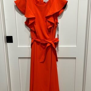 Calvin Klein Bold Orange Midi Dress